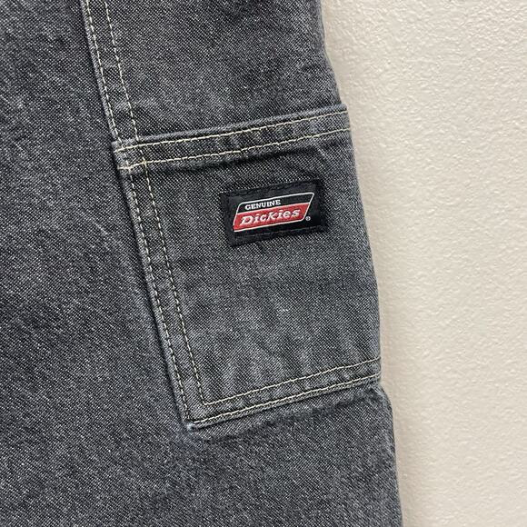 Dickies Loose Fit Faded Black Gray Denim Jean Shorts Size 34 - Picture 7 of 9